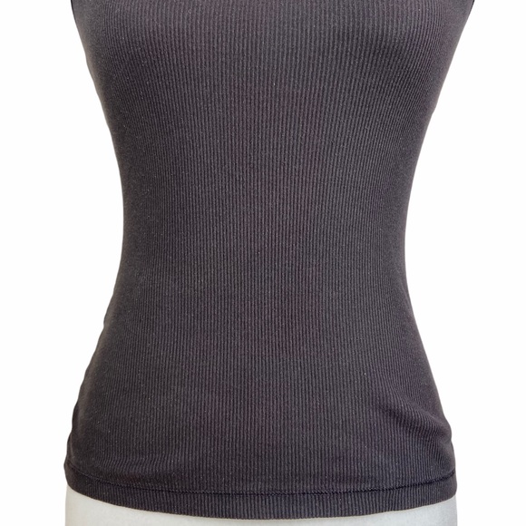 Express | Gray Ribbed Racerback Muscle Tee - Picture 6 of 16
